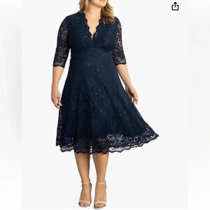Kiyonna Plus Size Special Occasion Mademoiselle Lace Cocktail Dress Size 1X NWT